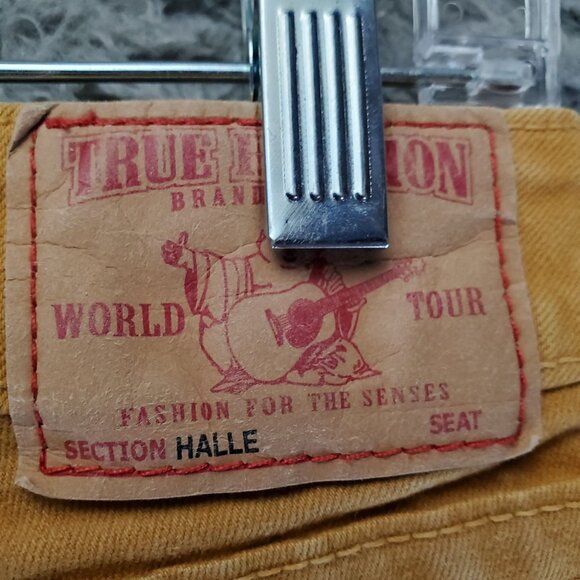 True Religion Jeans Womens 27 Yellow Halle Mid-Rise Skinny Cotton Blend - Picture 4 of 13